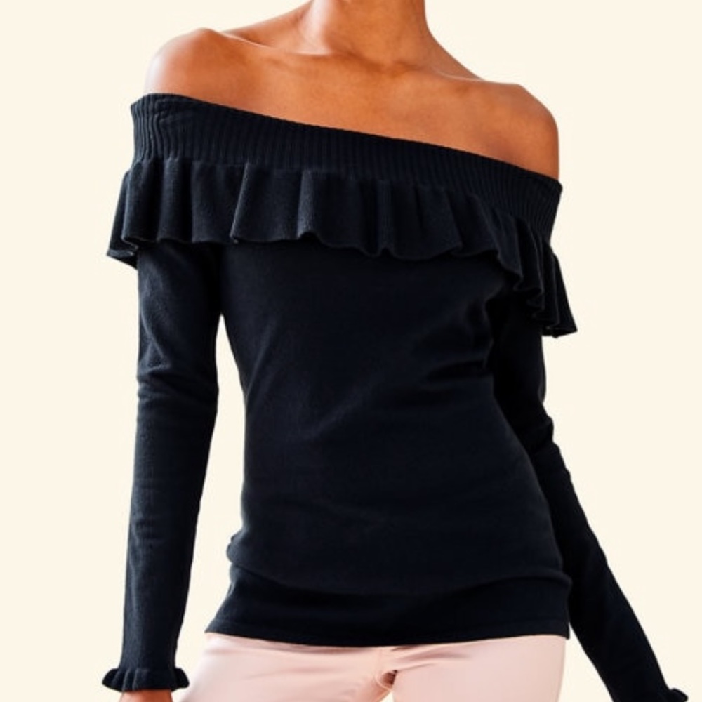 NWT Lilly Pulitzer Siesta Sweater Large Black